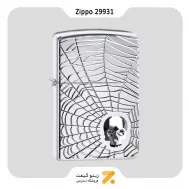 فندک زیپو مدل 29931 طرح تار عنکبوت و جمجمه-Zippo Lighter 29931-075067 167 SPIDER WEB SKULL D