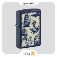 فندک زیپو مدل 49774 طرح کشتی و لنگر-​Zippo Lighter 49774 239 NAUTICAL DESIGN