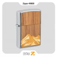 فندک زیپو مدل 49800 طرح کوهستان با روکش چوب طبیعی-Zippo Lighter 49800 200 WOODCHUCK MOUNTAINS IN