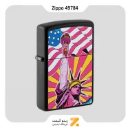 فندک زیپو مشکی مدل 49784 طرح مجسمه آزادی-​Zippo Lighter 49784 218 LADY LIBERTY DESIGN
