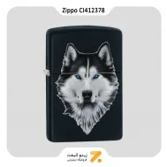 فندک زیپو مشکی مدل سی آی 412378 طرح هاسکی-Zippo Lighter 218 CI412378 SIBERIAN HUSKY DESIG