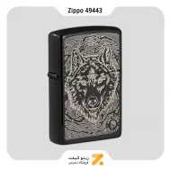 فندک زیپو مشکی کالکشن ان استوک طرح گرگ مدل 49443-Zippo Lighter 49443 24756 ANNE STOKES COLLECTIO