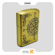فندک بنزینی زورو صدفی طرح قطب نما مدل 91629-Zorro Lighter SN-LIZO-2104-33