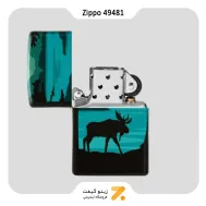 فندک بنزینی زیپو 540 رنگ طرح گوزن در جنگل مدل 49481-​Zippo Lighter 49481 49352 MOOSE LANDSCAPE DESIGN
