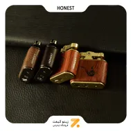 فندک بنزینی هانست طرح چوب مدل 2201-83-​Honest Lighter SN-LIHN-2201-83