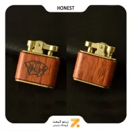 فندک بنزینی هانست طرح چوب مدل 2201-84-​Honest Lighter SN-LIHN-2201-84