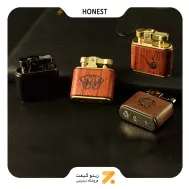 فندک بنزینی هانست طرح چوب مدل 2201-85-​Honest Lighter SN-LIHN-2201-85