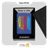 فندک زیپو آبی طرح لوگو زیپو مدل 48138-​​Zippo Lighter 48138 229 Zippo Design