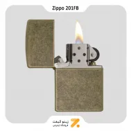 فندک زیپو آنتیک مدل 201 اف بی-Zippo Lighter 201FB-ANTIQUE FNSHANTQ BRASS
