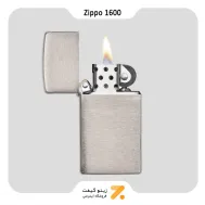 فندک زیپو اسلیم مدل 1600-​​Zippo Lighter 1600 SLIM BRUSH FINISH CHROME