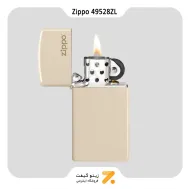 فندک زیپو اسلیم کرم رنگ مدل 49528 زد ال-​Zippo Lighter 49528ZL Slim Flat Sand Zippo Lighter