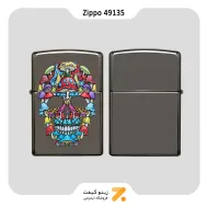 فندک زیپو بلک آیس طرح جمجمه سایکودلیک مدل 49135-​Zippo Lighter 49135 150 SKULL DESIGN