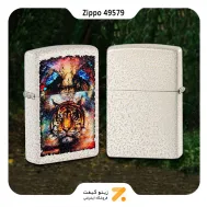 فندک زیپو سفید ضد خش طرح ببر مدل 49579-Zippo Lighter 49579 49181 TIGER DESIGN
