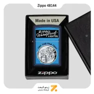 فندک زیپو سورمه ای طرح فن مدل 48144-Zippo Lighter 48144 239 Fan Test Design