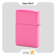 فندک زیپو صورتی پر رنگ طرح لوگو زیپو مدل 48147-Zippo Lighter ​48147 49846 ZIPPO DESIGN