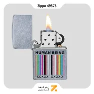 فندک زیپو طرح بارکد مدل 49578-Zippo Lighter ​49578 207 HUMAN BEING DESIGN