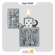 فندک زیپو طرح برجسته اسکلت کابوی مدل 49298-​Zippo Lighter 49298 207 SALOON SKULL EMBLEM