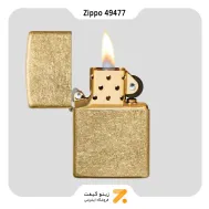 فندک زیپو طلایی مدل 49477-​Zippo Lighter 49477 Requllar Tombled Brass