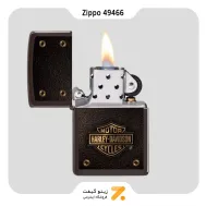 فندک زیپو قهوه ای تیره طرح لوگو هارلی دیویدسون مدل 49466-Zippo Lighter 49466 49180 HARLEY DAVIDSON