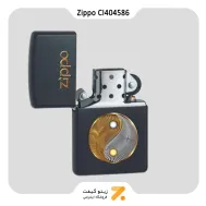 فندک زیپو مشکی طرح لوگو زیپو و یین و یانگ مدل سی آی 404586-Zippo Lighter 218-CI404586 REG BLACK MATTE ABST
