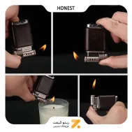 فندک پیپ گازی هانست طرح چوب مدل 2201-86-Honest Lighter SN-LIHN-2201-86