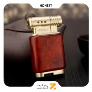 فندک پیپ گازی هانست طرح چوب مدل 2201-87-​Honest Lighter SN-LIHN-2201-87