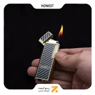 فندک گازی طلایی هانست مدل 2201-16-​Honest Lighter SN-LIHN-2201-16