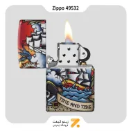 ​Zippo Lighter 49532 NAUTICAL TATTOO DESIGN فندک بنزینی زیپو طرح تتو کشتی و دزدان دریایی مدل 49532