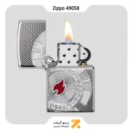 فندک زیپو مدل 49058 طرح شعله زیپو و پوکر-Zippo Lighter 49058 Armor Poker Chip Design