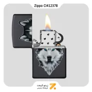 فندک زیپو مشکی مدل سی آی 412378 طرح هاسکی-Zippo Lighter 218 CI412378 SIBERIAN HUSKY DESIG