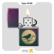 فندک زیپو هفت رنگ مدل 49186 طرح کلاغ سیاه-​Zippo Lighter 49186 49146 RAVEN DESIGN