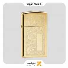 1652B فندک بنزینی زیپو طلایی سری اسلیم طرح گل مدل-Zippo Lighter 1652B-BRASS VENETIAN SLIM-720060431