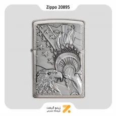 Zippo Lighter 20895 200 SOMETHING PATRIOTIC فندک بنزینی زیپو پلاک برجسته پرچم امریکا، مجسمه آزادی مدل 20895