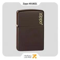 Zippo Lighter 49180ZL ZIPPO LOGO ​فندک بنزینی زیپو رنگ قهوه ای تیره مدل 49180 زد ال