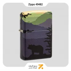 Zippo Lighter 49482 BEAR LANDSCAPE DESIG ​فندک بنزینی زیپو 540 رنگ طرح خرس در جنگل مدل 49482