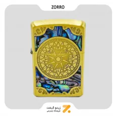 فندک بنزینی زورو صدفی طرح قطب نما مدل 91629-Zorro Lighter SN-LIZO-2104-33