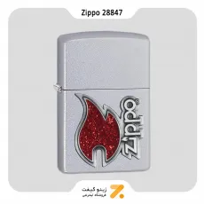 فندک بنزینی زیپو با طرح برجسته شعله مدل Zi​ppo Lighter 28847 205 ZIPPO RED FLAME
