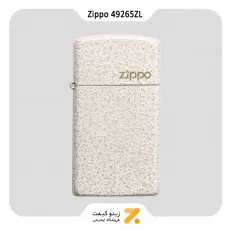 فندک بنزینی زیپو سفید ضد خش طرح لوگو زیپو مدل 49265 زد ال-​Zippo Lighter ​49265ZL 49265 SLIM MERCURY GLASS