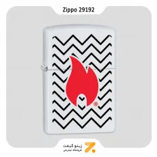فندک بنزینی زیپو سفید طرح شعله مدل Zippo Lighter 29192 214 ZIPPO