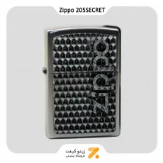 فندک بنزینی زیپو طرح سه بعدی لوگو زیپو مدل 205 سیکرت-​Zippo Lighter 205 SECRET ZIPPO LOGO 3D
