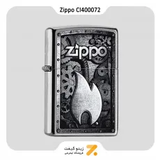فندک بنزینی زیپو طرح شعله و لوگو زیپو مدل سی آی 400072-Zippo Lighter 207 CI400072 ZIPPO
