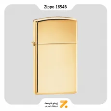 فندک بنزینی زیپو طلایی سری اسلیم مدل 1654 بی-Zippo Lighter 1654B SLIM SOLID BRASS WO LETTERS