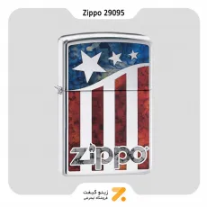 فندک بنزینی زیپو مدل 29095 طرح پرچم آمریکا-Zippo Lighter 29095 ZIPPO US FLAG