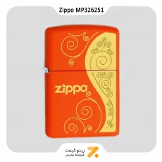 فندک بنزینی زیپو نارنجی طرح لوگو زیپو و خطوط فانتزی مدل ام پی 326251-Zippo Lighter MP326251 - 231 ELEGANCE REG ORANG