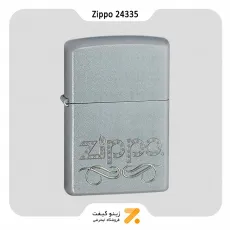 فندک بنزینی زیپو نقره ای مات با طرح لوگو زیپو مدل 24335-Zippo Lighter 24335 - 205 ZIPPO SCROLL