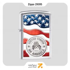 فندک زیپو مدل 29395 طرح پرچم امریکا-​Zippo Lighter 29395 250 AMERICA STAMP ON FLAG