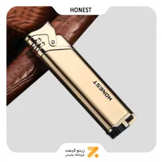 فندک گازی طلایی هانست مدل 2201-39-Honest Lighter SN-LIHN-2201-39