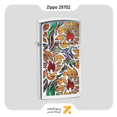 فندک زیپو اسلیم مدل 29702 طرح گل و شعله-​Zippo Lighter 29702 FUSION FLORAL DESIGN