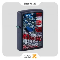 فندک زیپو مدل 48189 طرح پرچم امریکا و عقاب-Zippo Lighter 48189 239 Americana Eagle Flag Design