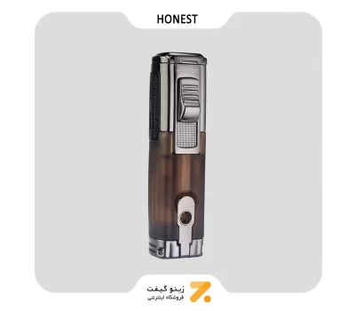 Honest Triple Torch Lighter فندک گازی سه شعله هانست رنگ قهوه ای